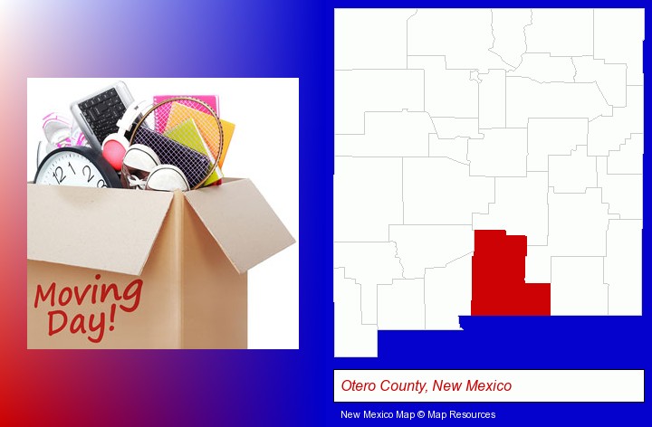 moving day; Otero County, New Mexico highlighted in red on a map